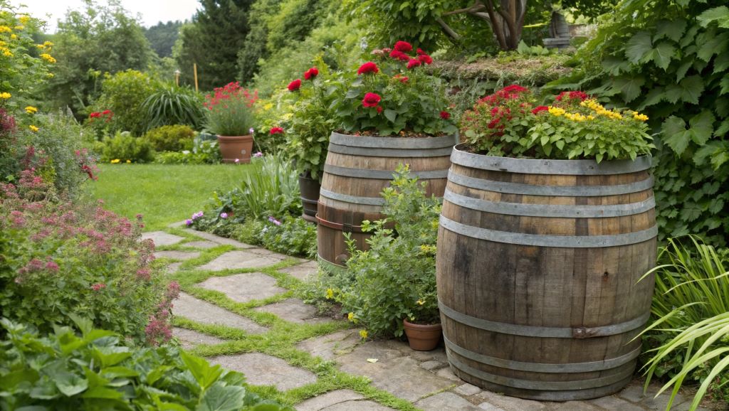 Wine Barrels Garden Design Ideas - HomeDesigns