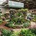 Indoor garden display at the Great Big Home + Garden Show with lush green plants and flowering perennials inside the Huntington Convention Center